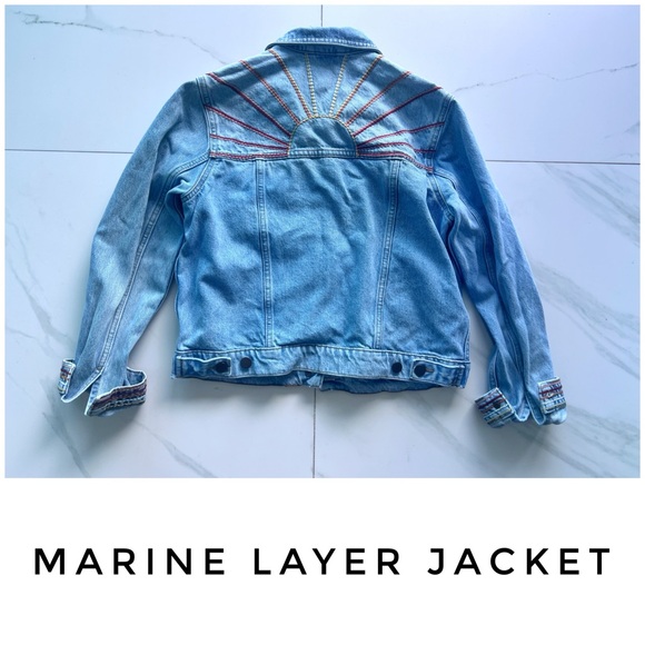 Marine Layer Jackets & Blazers - Marine Layer jacket coat size Small embroidered denim jean sun